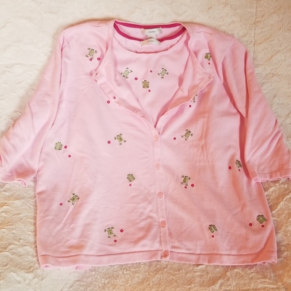 CJ Banks Tops - Womens sweater and tank set with frogs